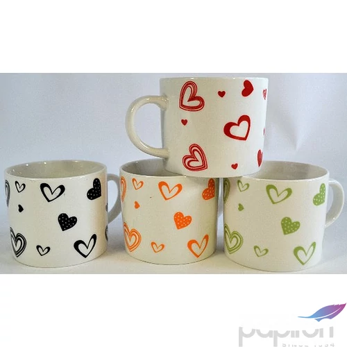 Bögre kerámia 423ml HEART IN HEART 4féle 250219 (8,3x13,5x10cm)