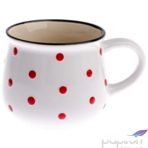 Bögre Porcelán 2,3dl fehér pöttyös