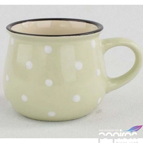 Bögre Porcelán 2,3dl pisztácia pöttyös