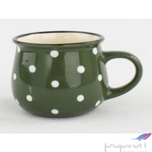 Bögre Porcelán 2,3dl zöld pöttyös