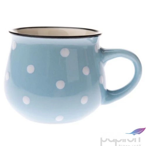 Bögre Porcelán 2,3dl világoskék alapon fehér pöttyös,