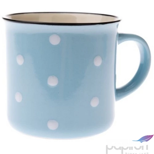 Bögre Porcelán 3,5dl világoskék alapon fehér pöttyös,