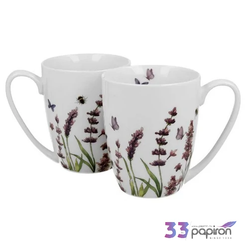 Bögre porcelán 360ml CLASSIC LAVENDER 2 db/szett Díszdobozban