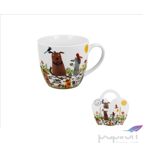 Bögre porcelán460 ml Dog picnic, díszcsomagolásban