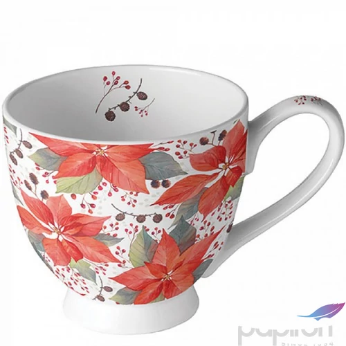 Bögre porcelán Ambiante Poinsettia And Berries 4,5dl porcelánbögre