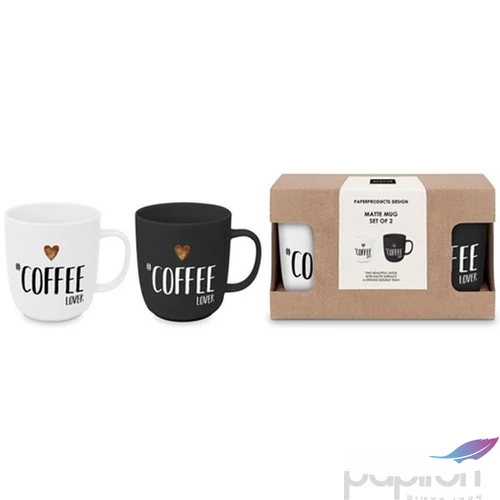 Bögre porcelán 0,4l dobozban,2db-os, Coffee Lover
