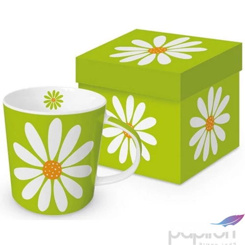 Bögre porcelán 0,4l dobozban, Happy Flower green