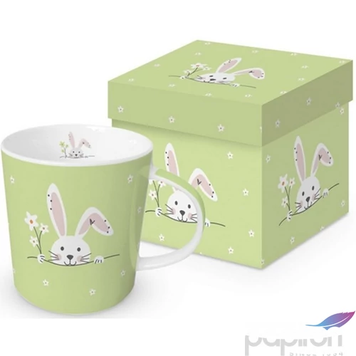Bögre porcelán 0,4l dobozban, Hello Easter green