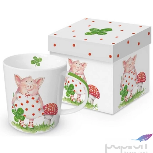 Bögre porcelán 0,4l dobozban, Lucky Piggy