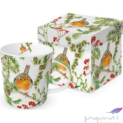 Bögre porcelán 0,4l dobozban, Robin in Tree