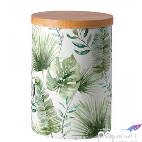 Konyhai tároló Porcelán Jungle leaves white 13,5x10cm 