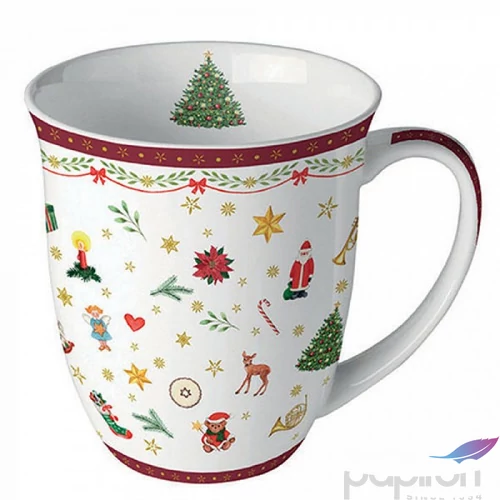 Bögre porcelán Ambiante Ornaments All Over red 4dl porcelánbögre