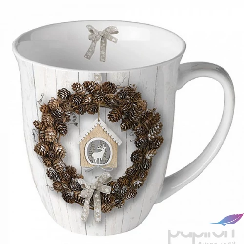 Bögre porcelán Ambiante Pine Cone Wreath 4dl porcelánbögre