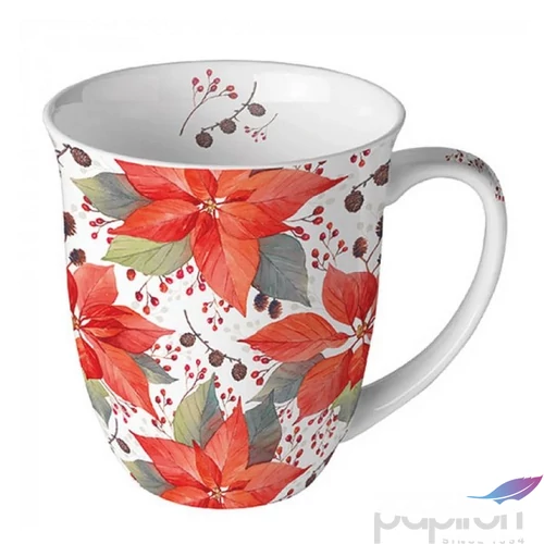 Bögre porcelán Ambiante Poinsettia And Berries 4dl porcelánbögre
