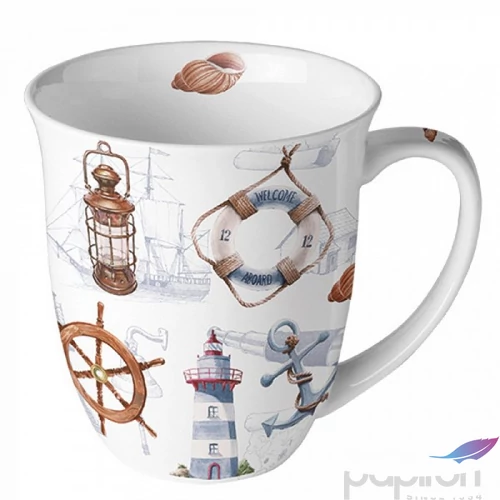 Bögre porcelán Ambiante Welcome Aboard 4dl porcelánbögre