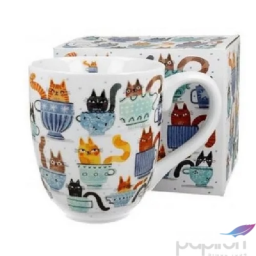 Bögre porcelán 1l Teacup Cats