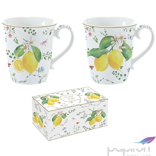 Bögre szett Porcelán 2,7dl Fleurs et Citrons 2db-os dobozban