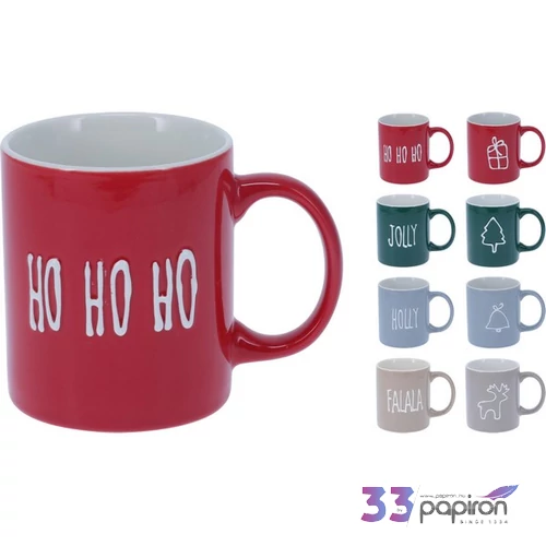 Bögre porcelán 340ml karácsony mintás 4féle KPM25