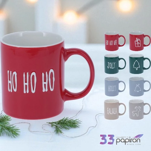 Bögre porcelán 340ml karácsony mintás 4féle KPM25