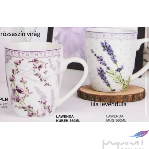 Bögre Porcelán 3,6dl Lawenda-levendulás dobozban