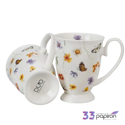 Bögre porcelán 340ml MARGARET 2 db/szett Díszdobozban
