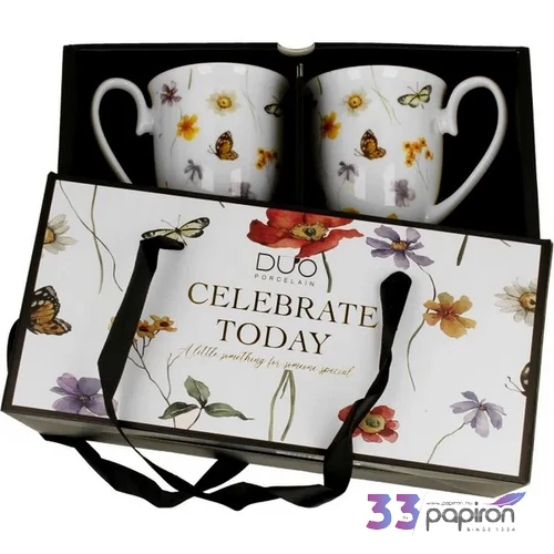 Bögre porcelán 340ml MARGARET 2 db/szett Díszdobozban