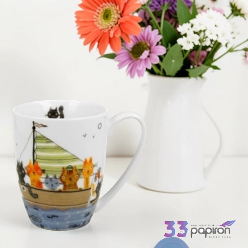 Bögre porcelán 350ml díszcsomagolásban, Cat Crew