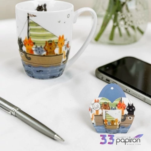 Bögre porcelán 350ml díszcsomagolásban, Cat Crew