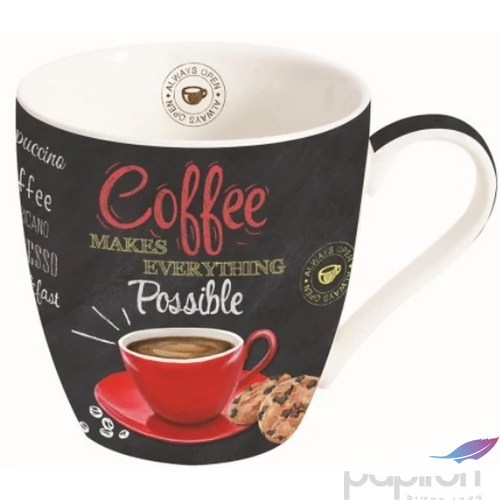Bögre Porcelán 3,5dl It's Coffee Time Red dobozban