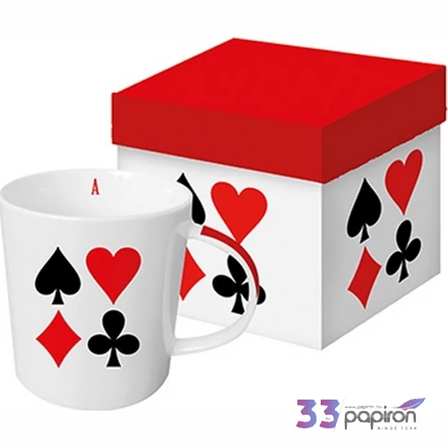 Bögre porcelán 3,5dl Card Deck dobozban
