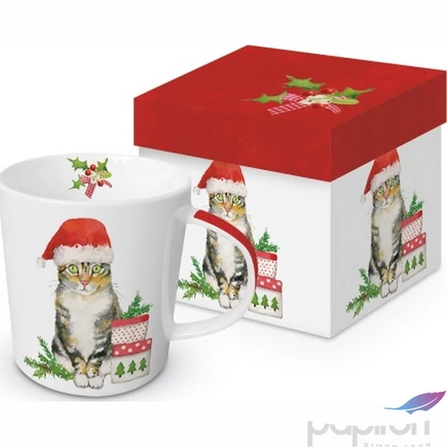 Bögre Porcelán 3,5dl Christmas Kitty dobozban