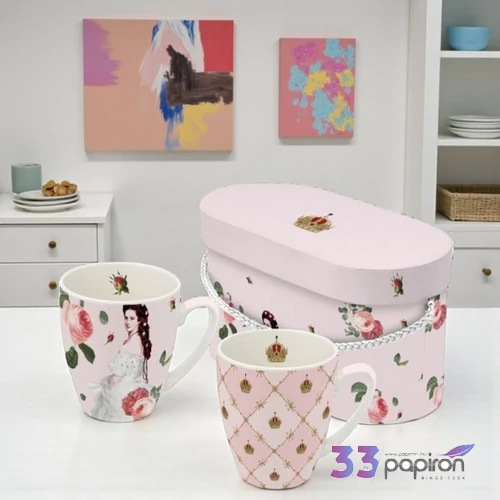 Bögre porcelán 3,5dl dobozban, 2db-os, Sisi and Vienna