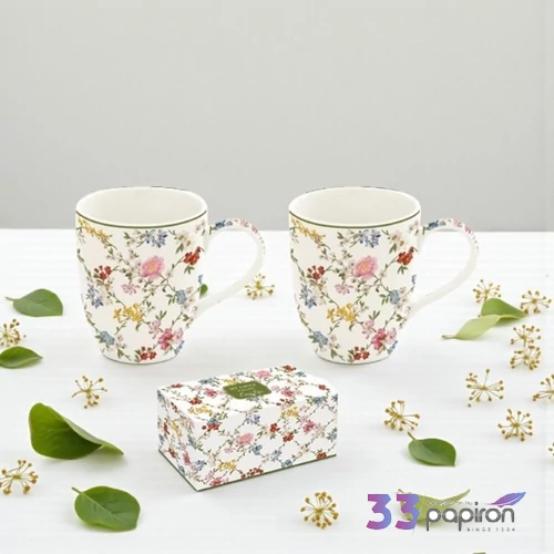 Bögre porcelán 3,5dl Garden Dreams 2db-os dobozban