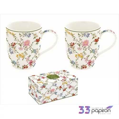 Bögre porcelán 3,5dl Garden Dreams 2db-os dobozban