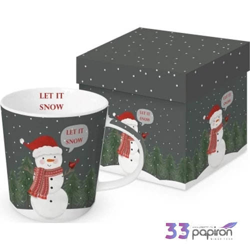 Bögre porcelán 3,5dl Snowman in Grey dobozban