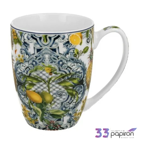 Bögre porcelán 360ml SOLEDAD citromos Díszdobozban