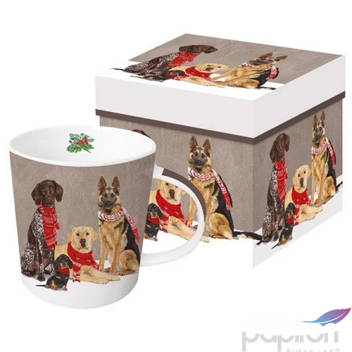 Bögre Porcelán 3,5dl Scarf Dogs dobozban