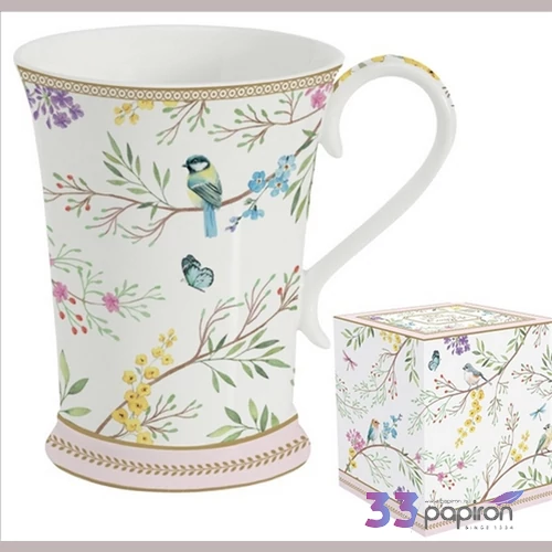 Bögre porcelán 3dl Birds Melody dobozban