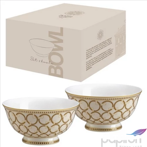 Tálkaszett porcelán 2db-os dobozban Déco