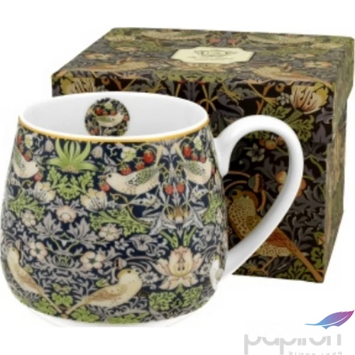 Bögre porcelán 400ml dobozban, William Morris:Strawberry Thief Blue