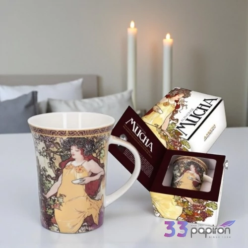 Bögre porcelán 400ml Mucha:Ősz