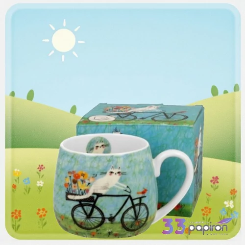 Bögre porcelán 430ml dobozban, Bicycle