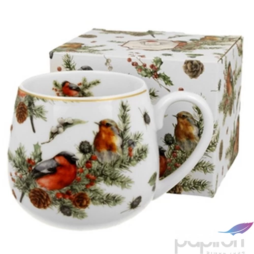 Bögre porcelán 430ml dobozban, Christmas Birds