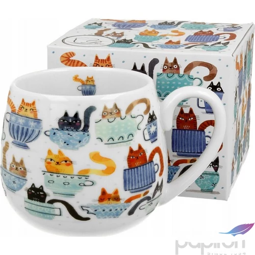 Bögre porcelán 430ml Teacup Cats dobozban