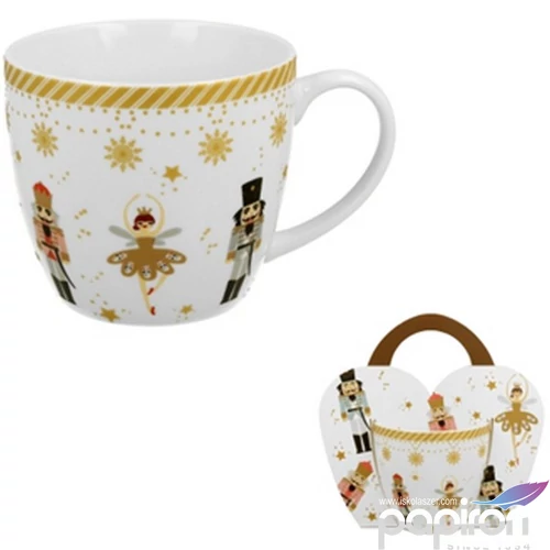 Bögre porcelán 460ml díszcsomagolásban, Christmas Ballerina