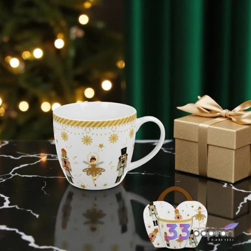 Bögre porcelán 460ml díszcsomagolásban, Christmas Ballerina