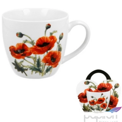 Bögre porcelán 460ml díszcsomagolásban, Classic Poppies