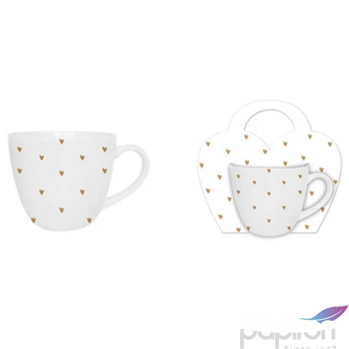 Bögre porcelán 460ml díszcsomagolásban, Hearts 5 gold