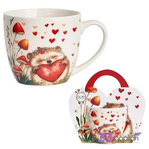 Bögre porcelán 460ml Hedgehog díszcsomagolásban