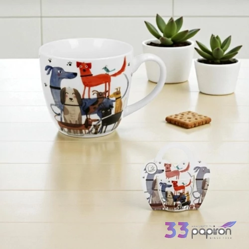 Bögre porcelán 4,6dl Dog walk dobozban